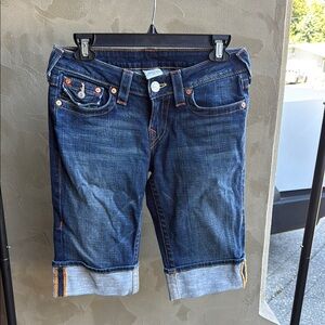 True Religion Women's Blue Denim Shorts